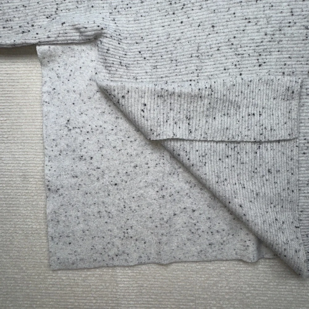 Lafayette 148 Large Wool Poncho Gray Black Specks Classic Minimalist - Picture 5 of 6